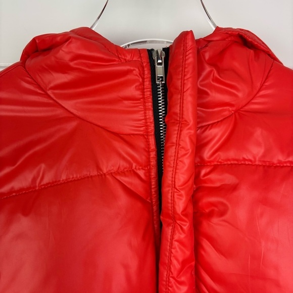 Naked Wardrobe Cropped Puffer Orange Jacket Size Medium - Picture 3 of 11